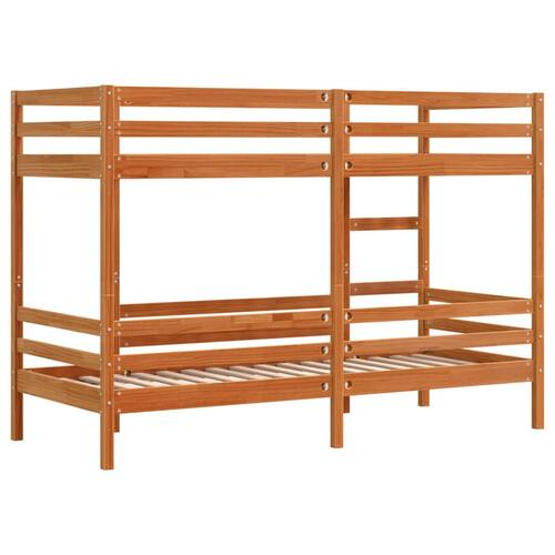 Køjeseng 75x190 cm massivt fyrretræ voksbrun