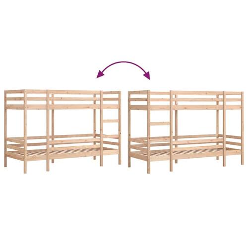 Køjeseng 90x200 cm massivt fyrretræ
