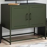 Tv-bord 68,5x39x60,5 cm stål olivengrøn