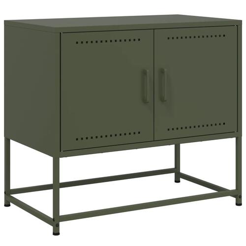 Tv-bord 68,5x39x60,5 cm stål olivengrøn
