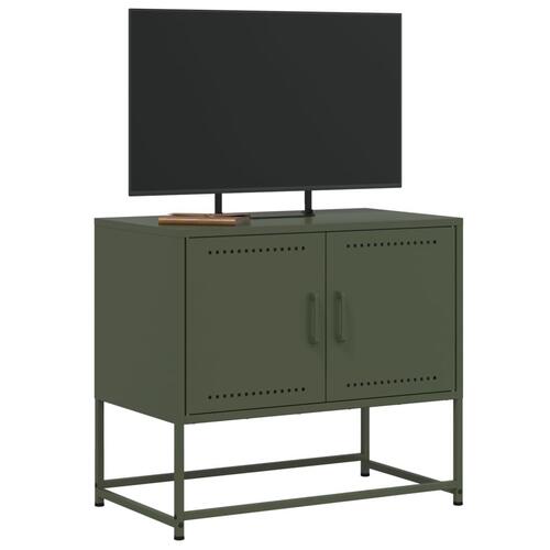 Tv-bord 68,5x39x60,5 cm stål olivengrøn