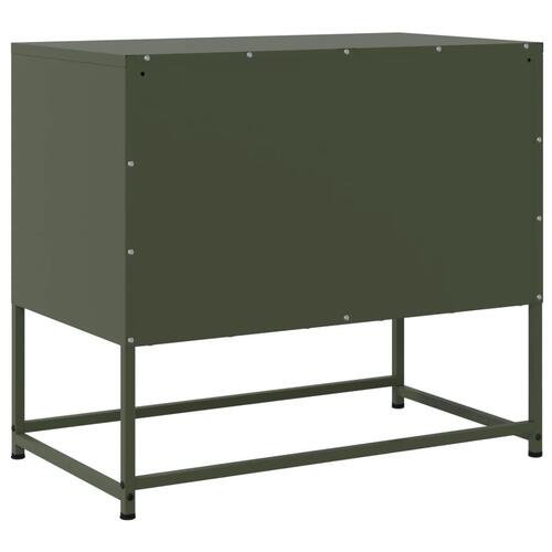 Tv-bord 68,5x39x60,5 cm stål olivengrøn