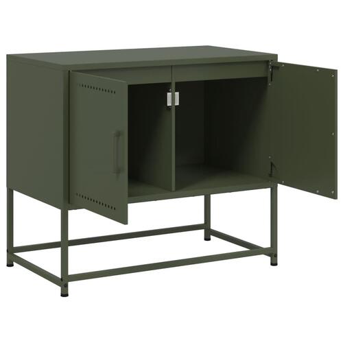 Tv-bord 68,5x39x60,5 cm stål olivengrøn