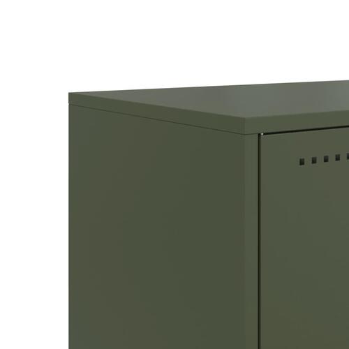Tv-bord 68,5x39x60,5 cm stål olivengrøn