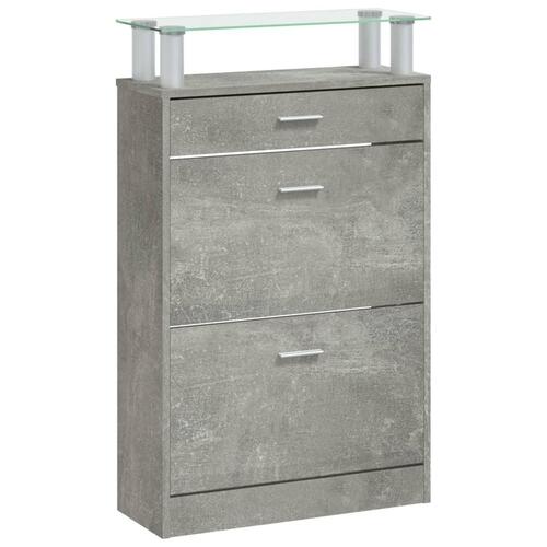 Skoskab 63x24x104 cm konstrueret træ betongrå