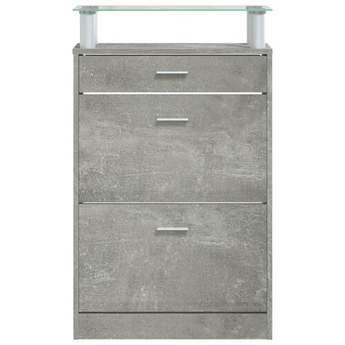 Skoskab 63x24x104 cm konstrueret træ betongrå