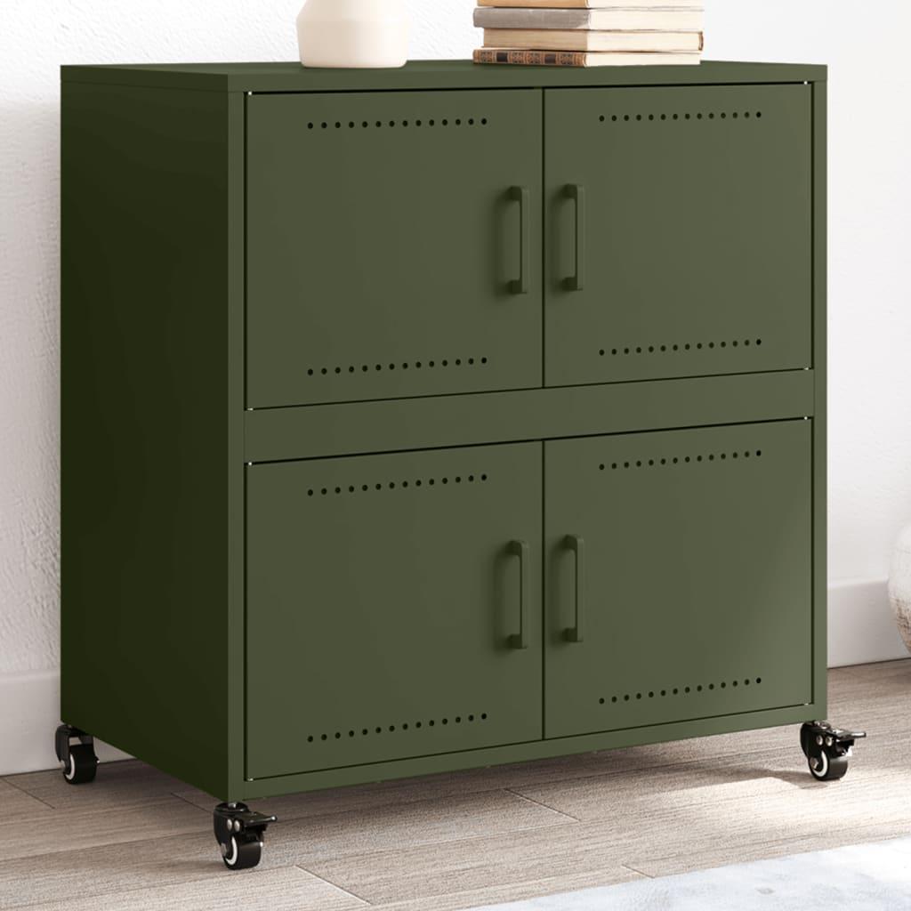 Skab 68x39x72 cm stål olivengrøn billede