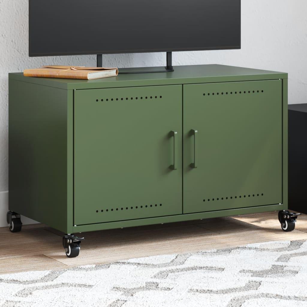Tv-bord 68x39x43,5 cm stål olivengrøn billede