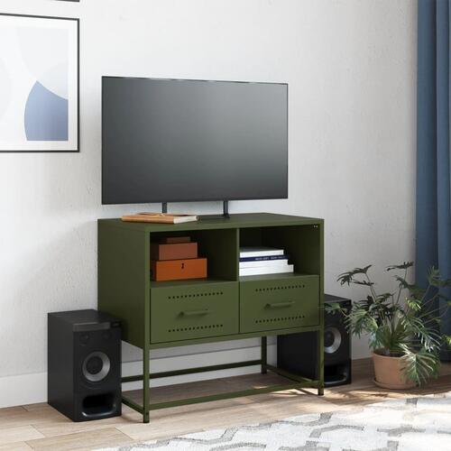 Tv-bord 68x39x60,5 cm stål olivengrøn