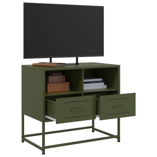 Tv-bord 68x39x60,5 cm stål olivengrøn