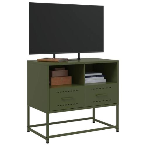 Tv-bord 68x39x60,5 cm stål olivengrøn