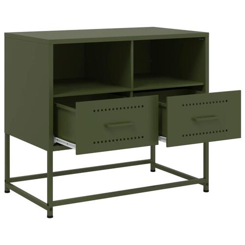 Tv-bord 68x39x60,5 cm stål olivengrøn