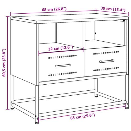 Tv-bord 68x39x60,5 cm stål olivengrøn