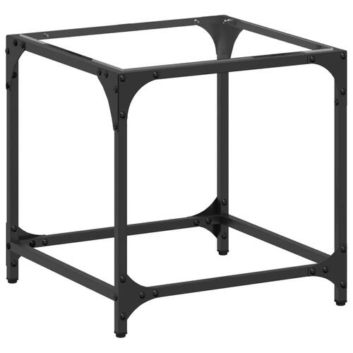 Sofabord med transparent glastop 40x40x40 cm stål