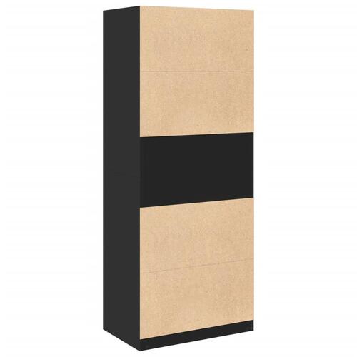Klædeskab 80x50x200 cm konstrueret træ sort
