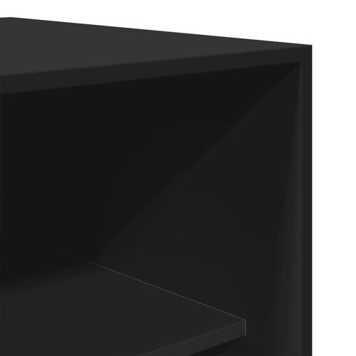 Klædeskab 80x50x200 cm konstrueret træ sort