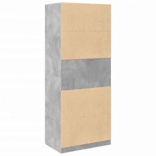 Klædeskab 80x50x200 cm konstrueret træ betongrå