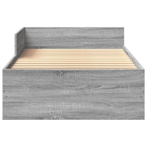 Sengeramme med lamelbund 90 x 190 cm - grå sonoma-eg