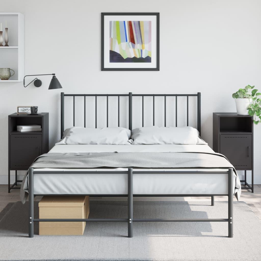Sengeborde 2 stk. - 36 × 39 × 78 cm - stål, sort billede