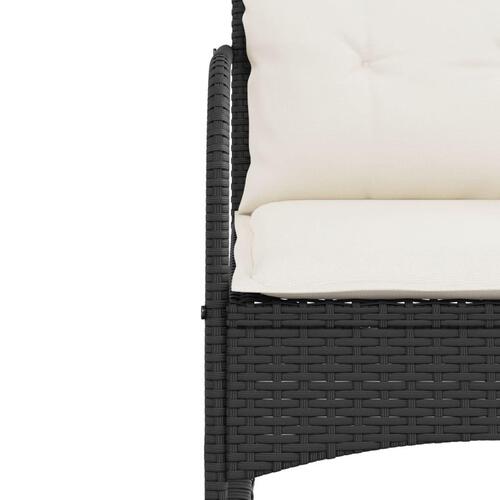 Udendørs gyngestol med hynder polyrattan sort