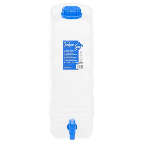 Vanddunk med tappehane 20 l plast transparent