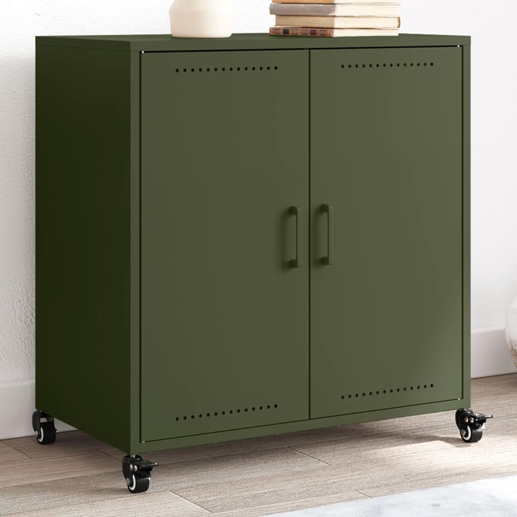 Skab 68x39x72 cm stål olivengrøn billede