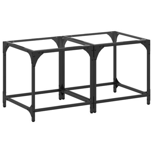 Sofaborde med transparent glastop 2 stk 40x40x40 cm stål
