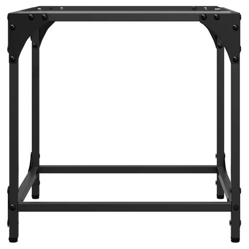 Sofaborde med transparent glastop 2 stk 40x40x40 cm stål