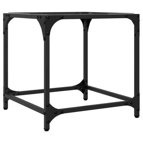 Sofaborde med transparent glastop 2 stk 40x40x40 cm stål
