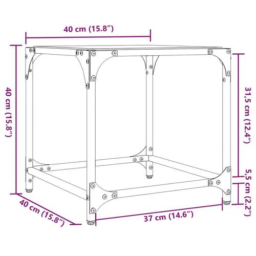 Sofaborde med transparent glastop 2 stk 40x40x40 cm stål