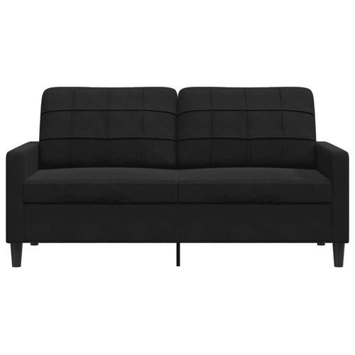 2-personers sofa 140 cm fløjl sort