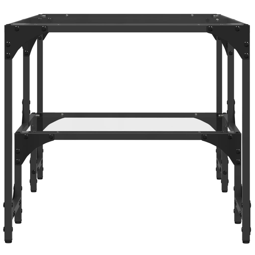 Sofabord med transparent glastop 98,5x50x45 cm stål