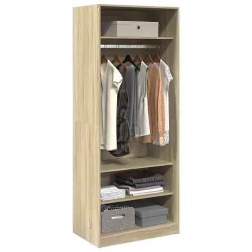 Klædeskab 80x50x200 cm konstrueret træ sonoma-eg
