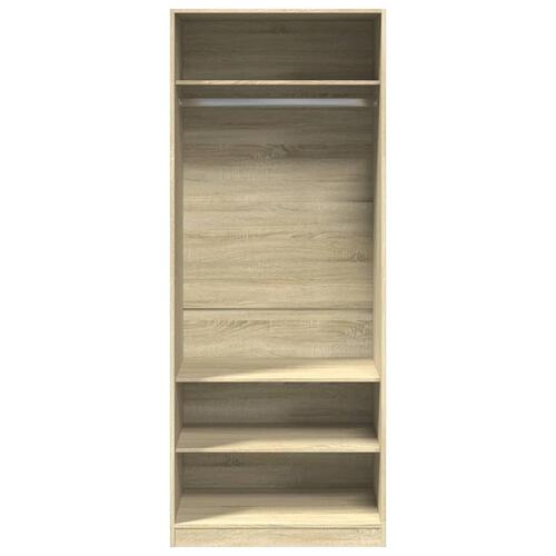 Klædeskab 80x50x200 cm konstrueret træ sonoma-eg