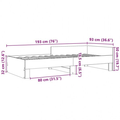 Sengeramme med sengeheste 90 x 190 cm - hvid