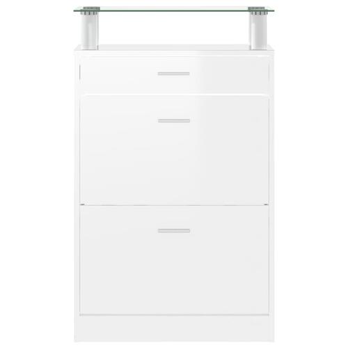 Skoreol 63x24x104 cm konstrueret træ hvid højglans