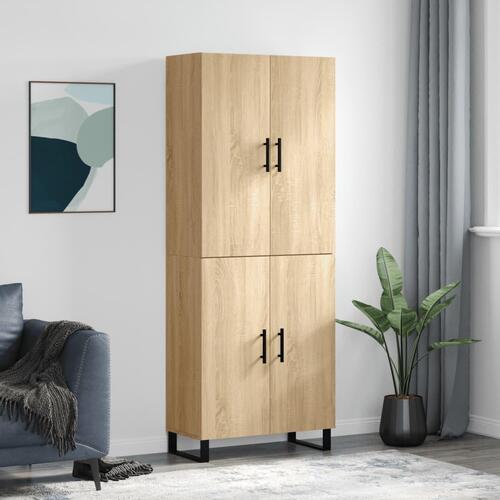Højskab 69,5x34x180 cm konstrueret træ sonoma-eg