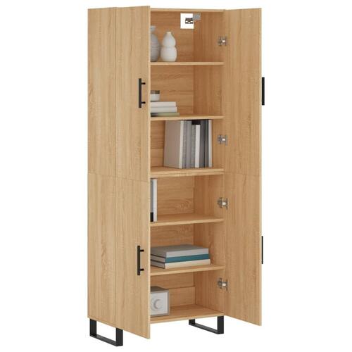 Højskab 69,5x34x180 cm konstrueret træ sonoma-eg