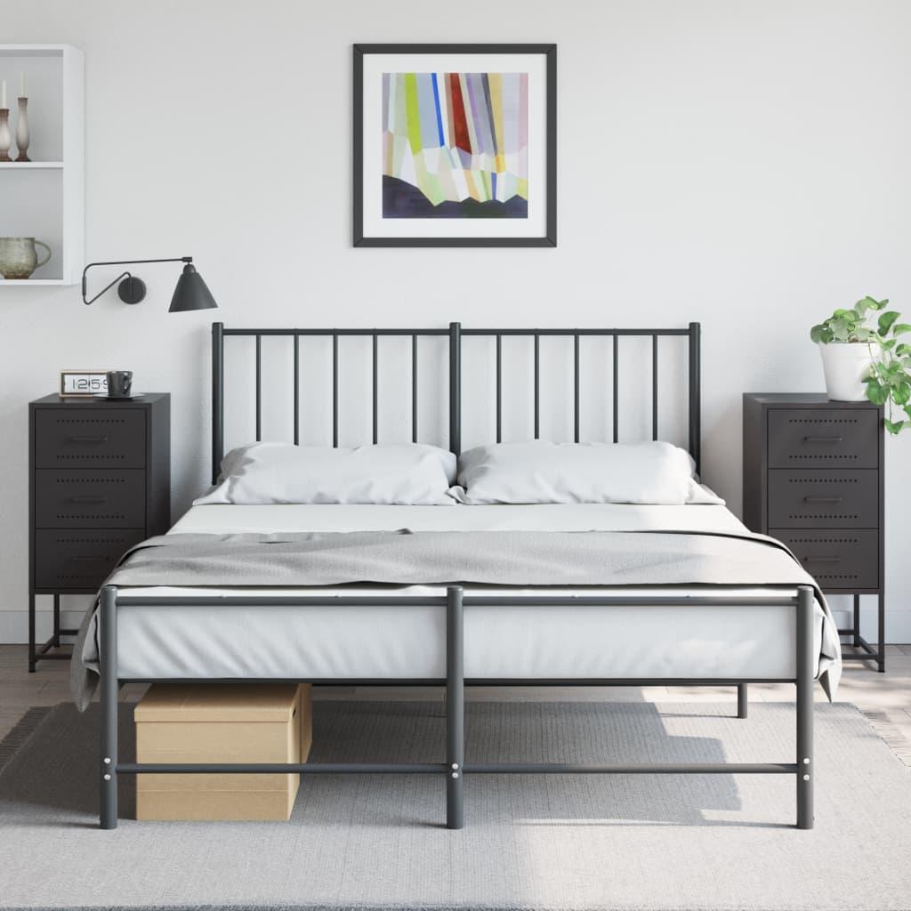 Sengeborde 2 stk. i stål - 36 × 39 × 78 cm, sort billede