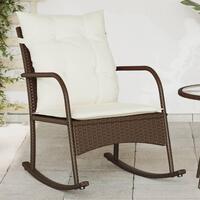 Udendørs gyngestol med hynder polyrattan brun