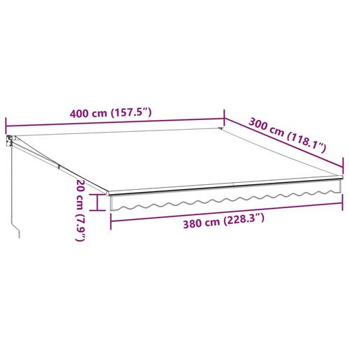 Markise 400x300 cm automatisk betjening brun