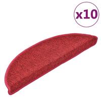 Trappemåtter 10 stk. 56x17x3 cm bordeaux