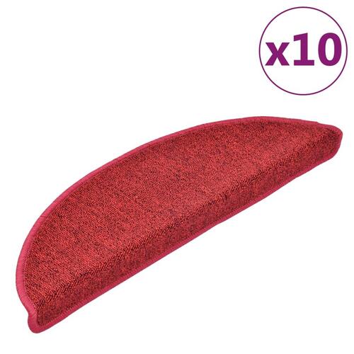 Trappemåtter 10 stk. 56x17x3 cm bordeaux