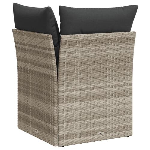 Hjørnemodul til havesofa med hynder polyrattan lysegrå