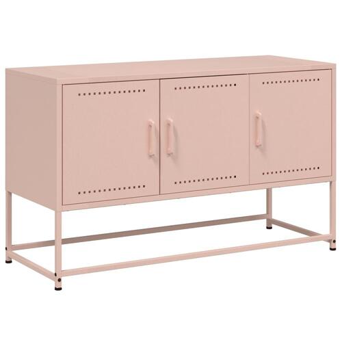 Tv-bord 100,5x39x60,5 cm stål lyserød