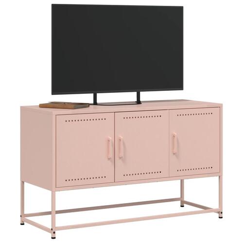 Tv-bord 100,5x39x60,5 cm stål lyserød