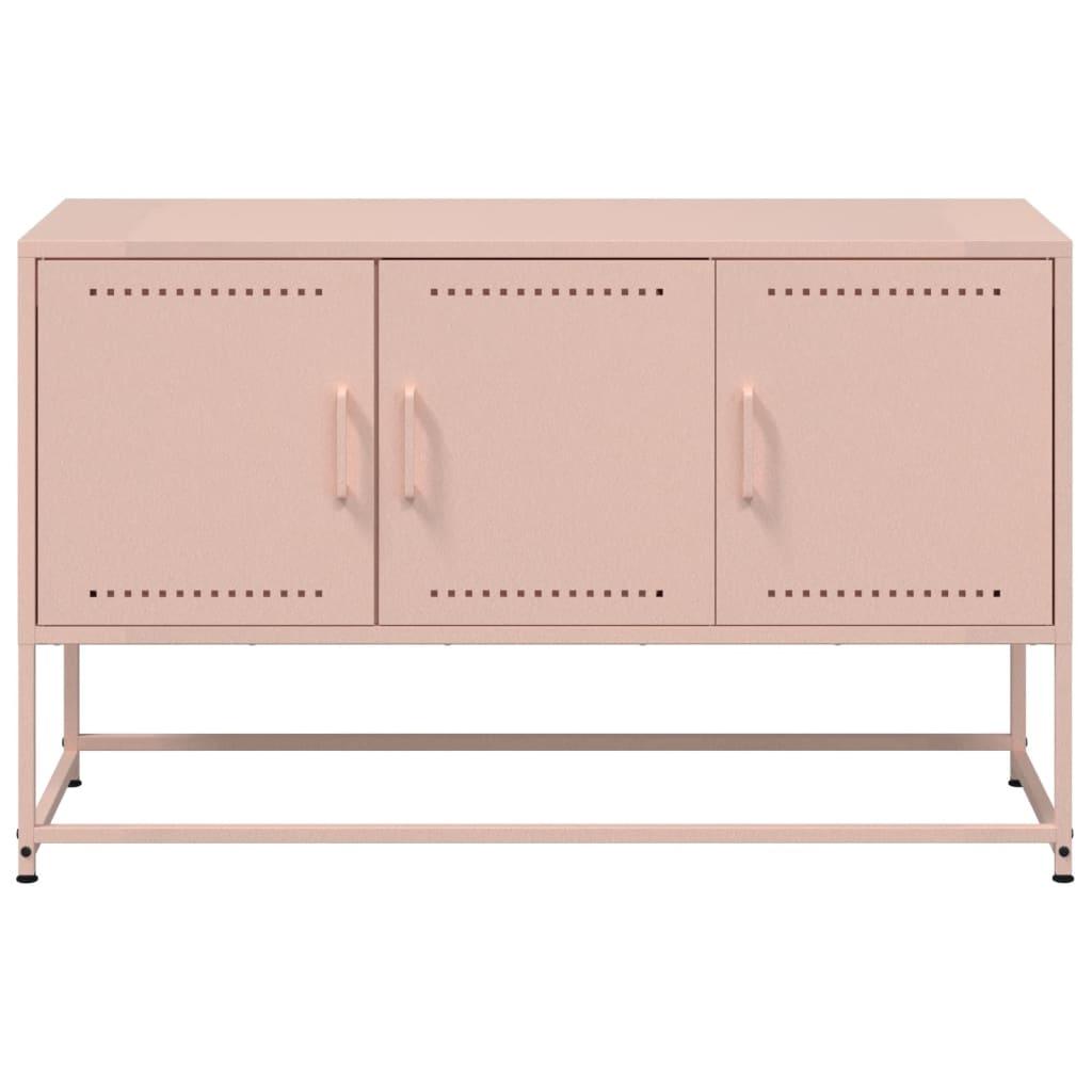 Tv-bord 100,5x39x60,5 cm stål lyserød