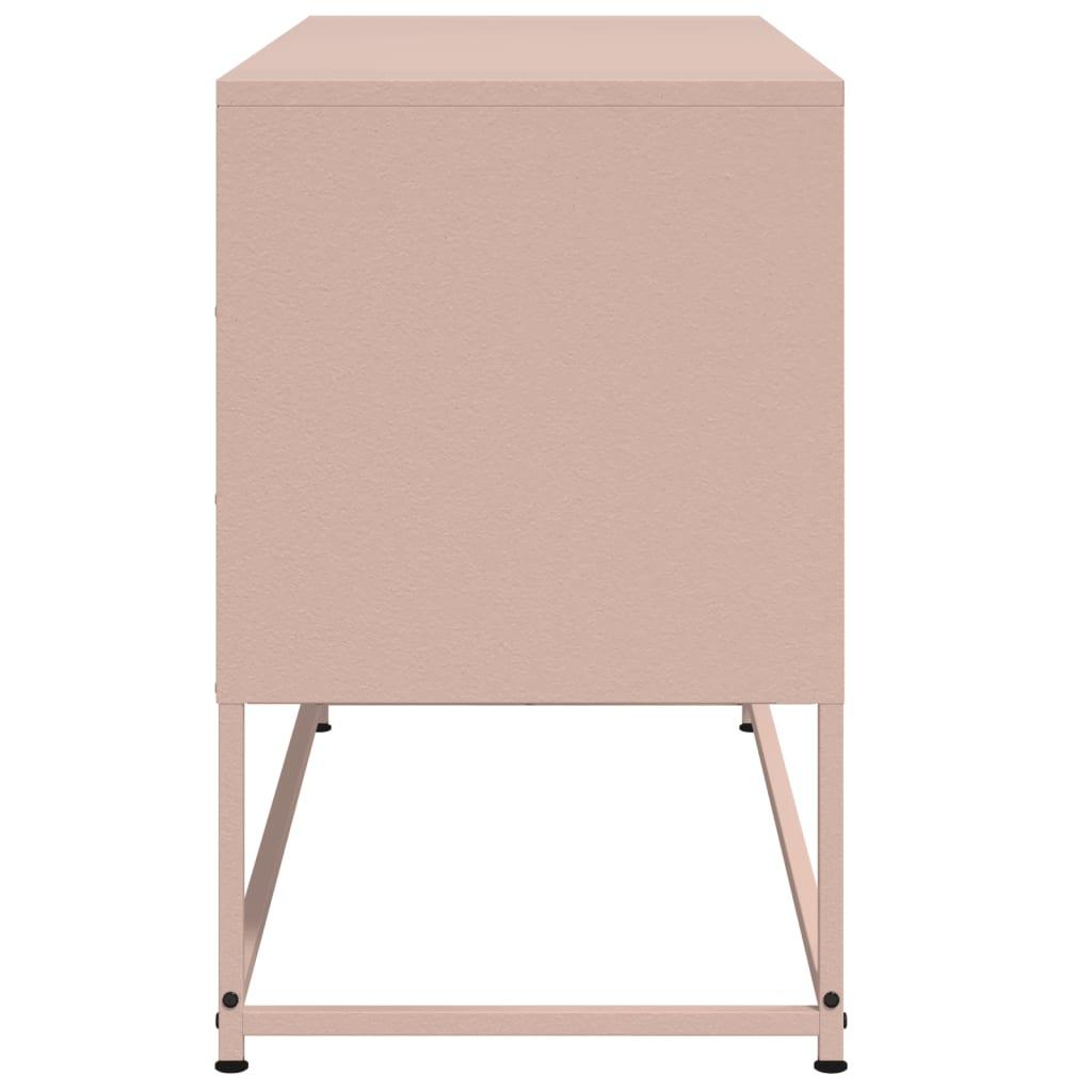 Tv-bord 100,5x39x60,5 cm stål lyserød