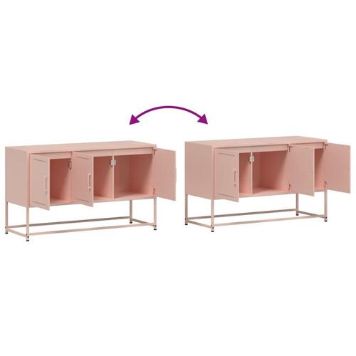 Tv-bord 100,5x39x60,5 cm stål lyserød