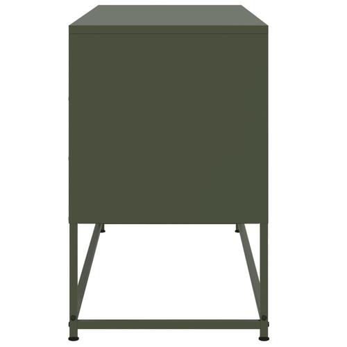 Tv-bord 100,5x39x60,5 cm stål olivengrøn